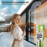 Extendable Feather Duster with Extension Pole 30 to 100 Inches, 11 Pcs Cleaning Kit with Microfiber Feather Dusters, Crevice Cleaning Brush, for Cobwebs, Blinds, Furniture, High Ceilings & Cars